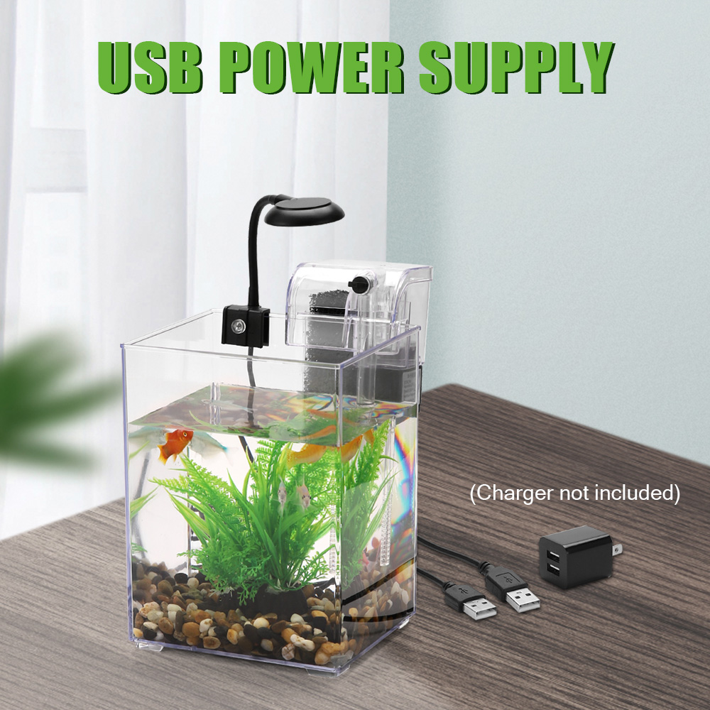USB Desktop Fish Tank Set para - Marine Aquarium With Sump avaliação e preço